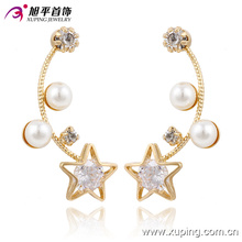 91229 Fashion Charm Luxury CZ Diamond 18k Gold Color Imitation Jewelry Earring with Stars and Pearls